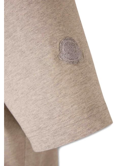Moncler White Logo-Patch T-Shirt for men