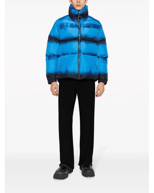 Khrisjoy Blue Faded-Effect Padded Jacket for men