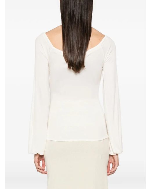 AYA MUSE White Elya Tie-Fastening Blouse