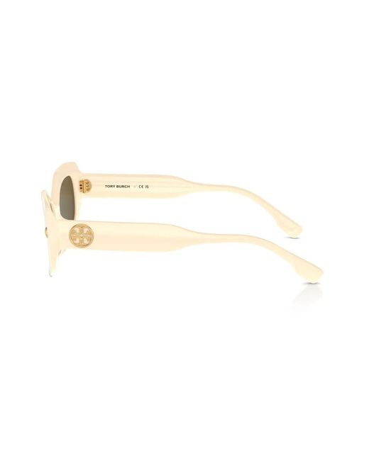 Tory Burch Natural Miller Rectangle-Frame Sunglasses