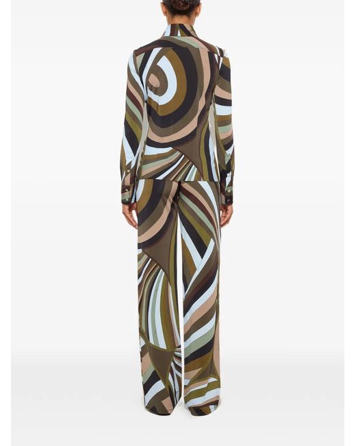 Emilio Pucci Black Iride-Print Shirt