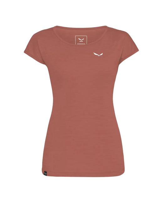 Salewa Pink Puez Melange Dry Short-Sleeve T-Shirt
