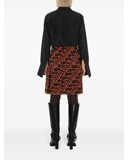 Burberry Brown Fox-Print Wool Kilt