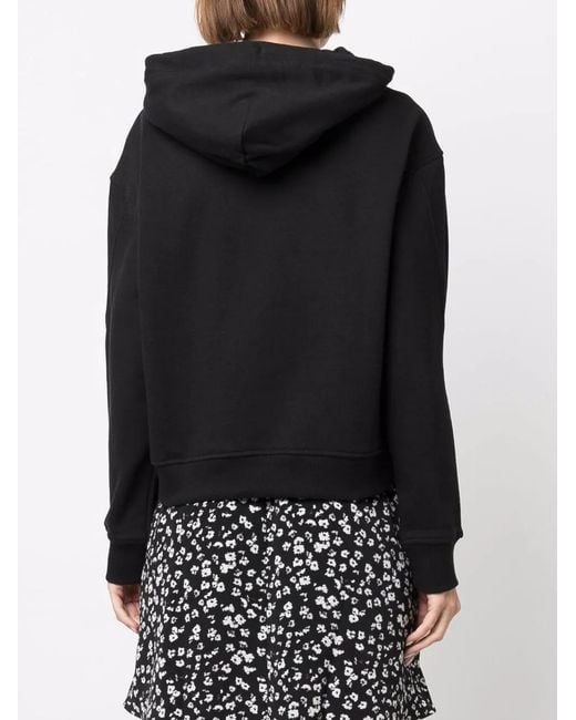 Calvin Klein Black Logo-Print Cotton Hoodie