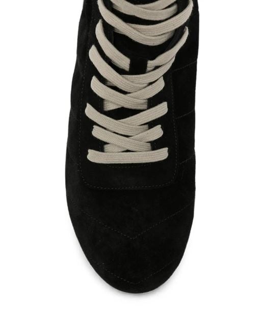 Rick Owens Black Minimal High Sneaks Lace-Up Sneakers for men