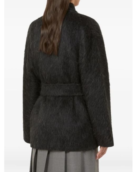 Max Mara Black Gebürsteter Mantel