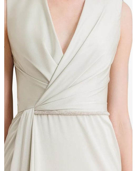 Gemy Maalouf White Cape-Back Draped Dress