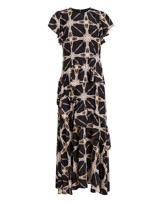 Vestido Quinby midi con volantes Marie Oliver de color Black