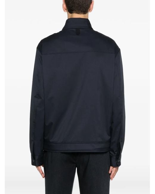 Canali Blue Zip-Up Pocket Jacket for men