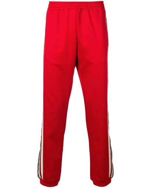 Pantalon de jogging oversize Coton Gucci pour homme en coloris Rouge | Lyst