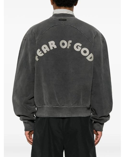 Fear Of God Black Logo-Print Cotton Sweater for men