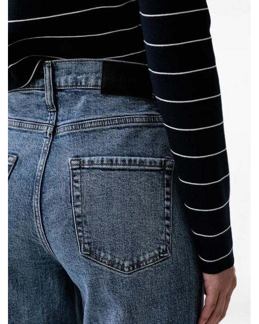 DKNY Blue Faded Wide-Leg Jeans