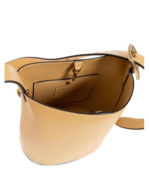 COACH White Bleecker Leather Bucket Bag