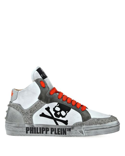 Philipp Plein Strass Retrokickz Tm ハイカット スニーカー White