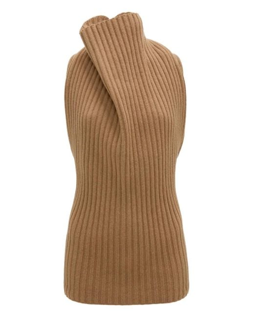 Victoria Beckham Brown Drapiertes Top