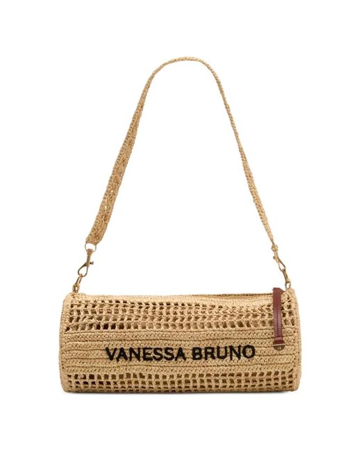 Vanessa Bruno Metallic Open-Knit Raffia Shoulder Bag