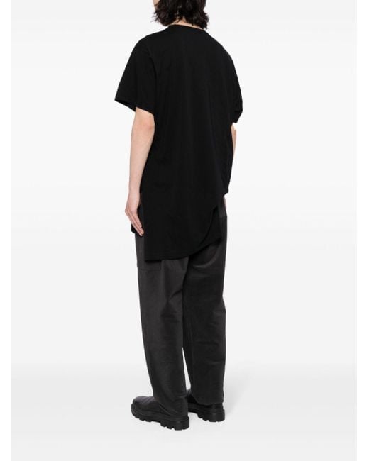 Yohji Yamamoto Gedrapeerd T-shirt in het Black voor heren