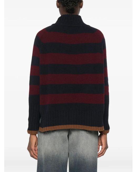 Be You Black Striped Roll-Neck Sweater