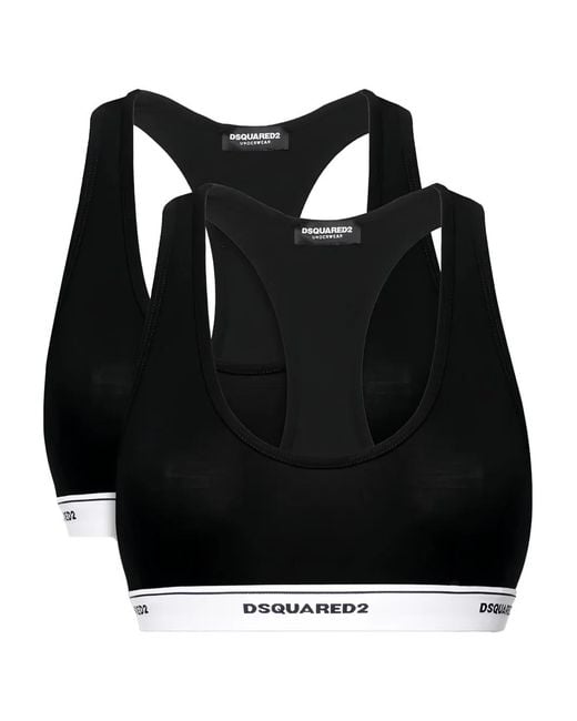 DSquared² Black Logo Band Bra