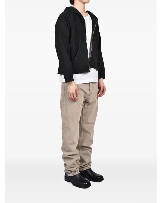Second/Layer Black Rola Zip-Up Hoodie for men