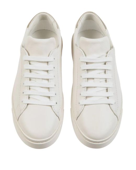 Bally White Raise Leather Sneakers