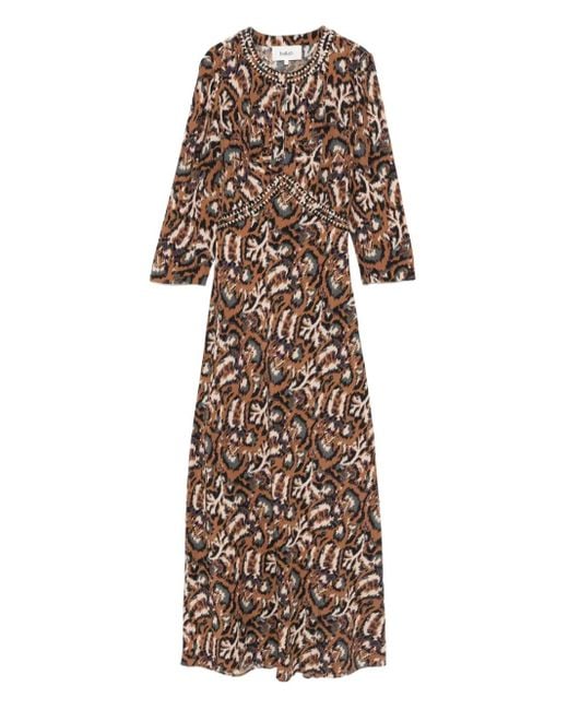 Ba&sh Natural Animal-Print Maxi Dress