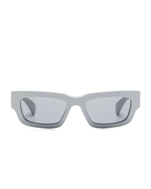 Gucci Gray Rectangle-Frame Sunglasses