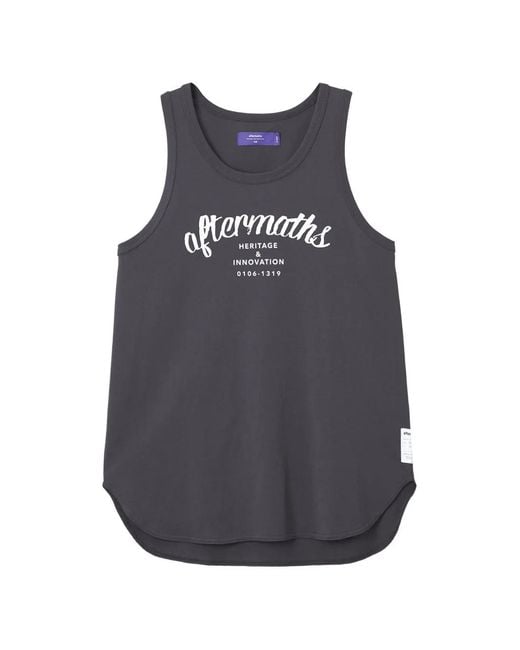 AFTERMATHS Gray Logo-Print Tank Top for men