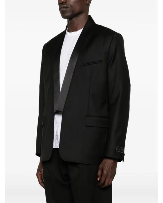 KENZO Black V-Neck Blazer for men
