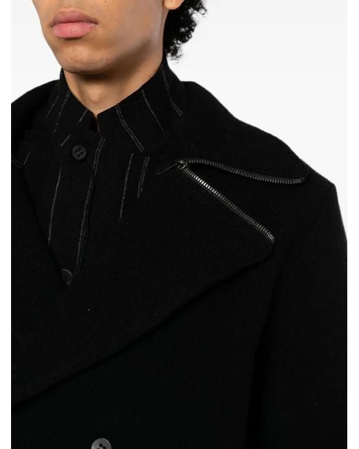 D HYGEN Black Tweed Peacoat for men