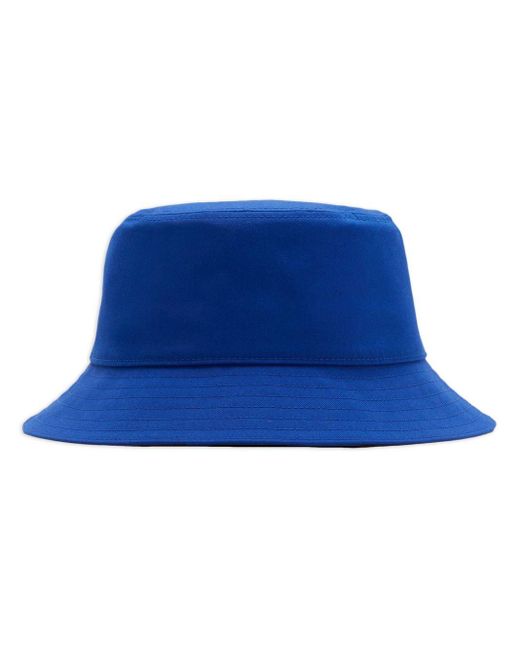 Burberry Blue Ekd-embroidered Bucket Hat for men
