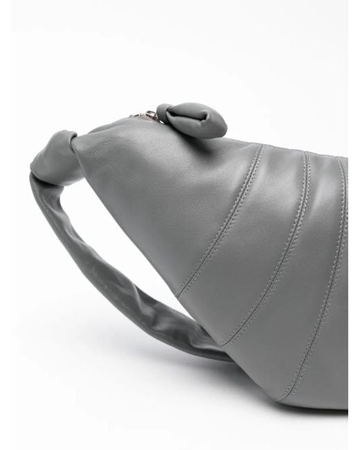Lemaire Croissant Geknoopte Leren Schoudertas in het Gray
