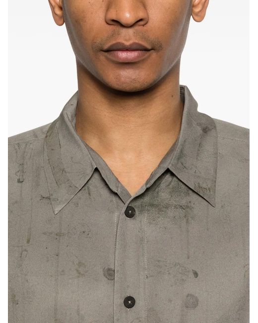 Ziggy Chen Gray Pocket Print Shirt for men