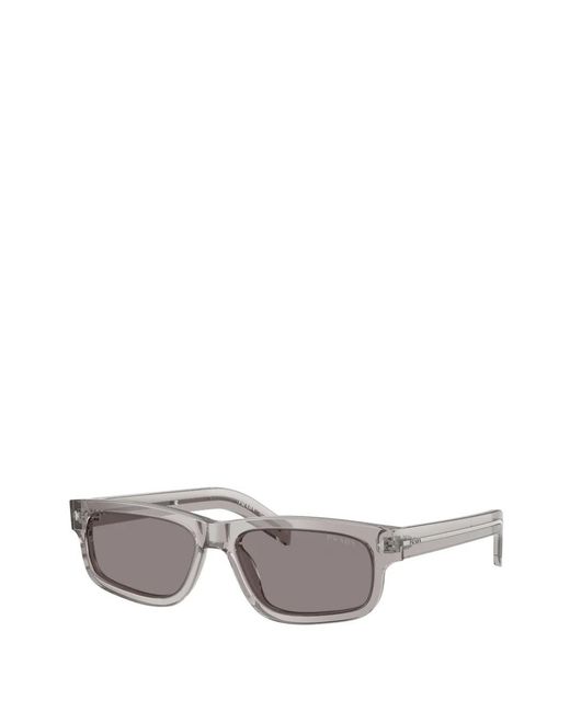 Prada Gray Rectangle-Frame Sunglasses for men