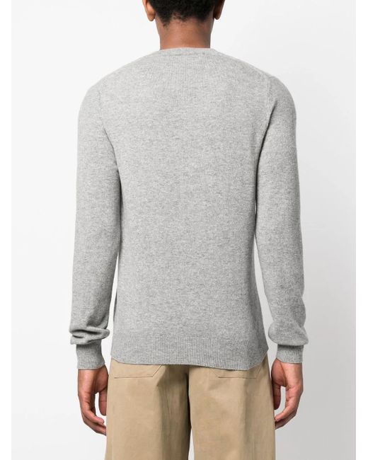 COMME DES GARÇONS PLAY Gray V-Neck Wool Jumper for men