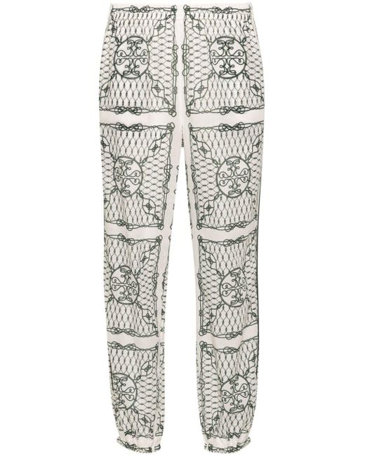 Tory Burch White Printed Cotton Trousers