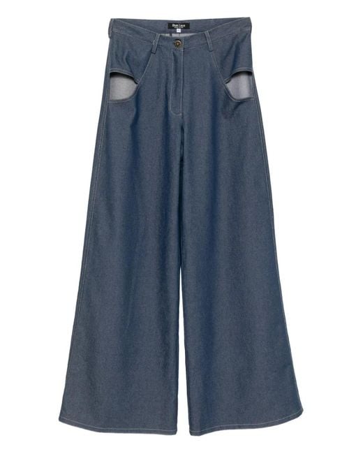 BLAKLACE Blue Cutout Trousers