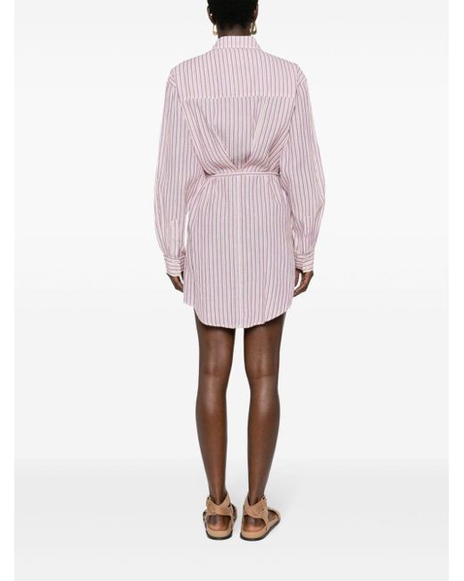 Isabel Marant Pink Striped Mini Shirt Dress