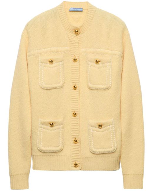 Prada マルチポケット カシミアカーディガン Natural