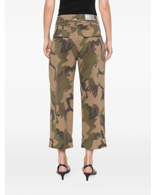 Circus Hotel White Camouflage-Print Chain-Link Jeans