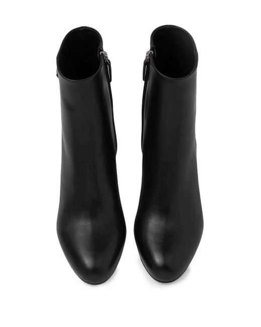 Prada Black Stiefeletten Mit Logo-Schild