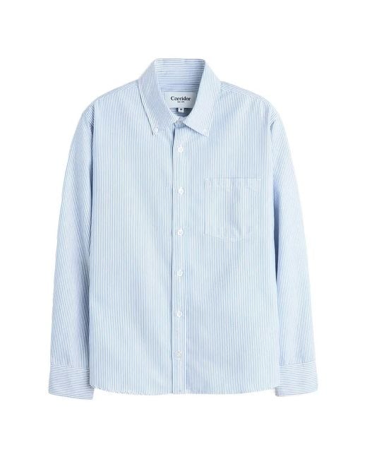 Corridor NYC Blue Striped Oxford Shirt for men
