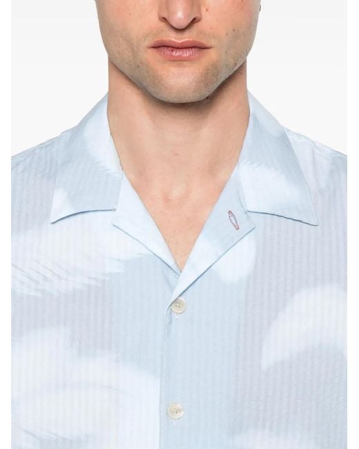 Paul Smith Overhemd Met Abstracte Print in het Blue voor heren