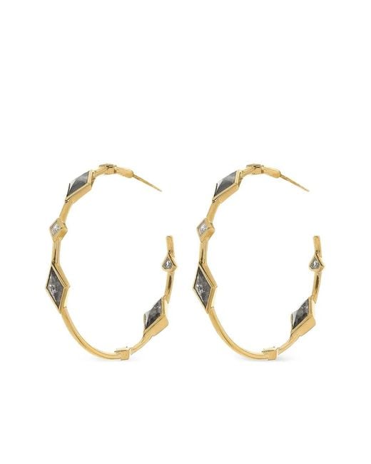 Nimo With Love Metallic Diamond Hoop Earrings