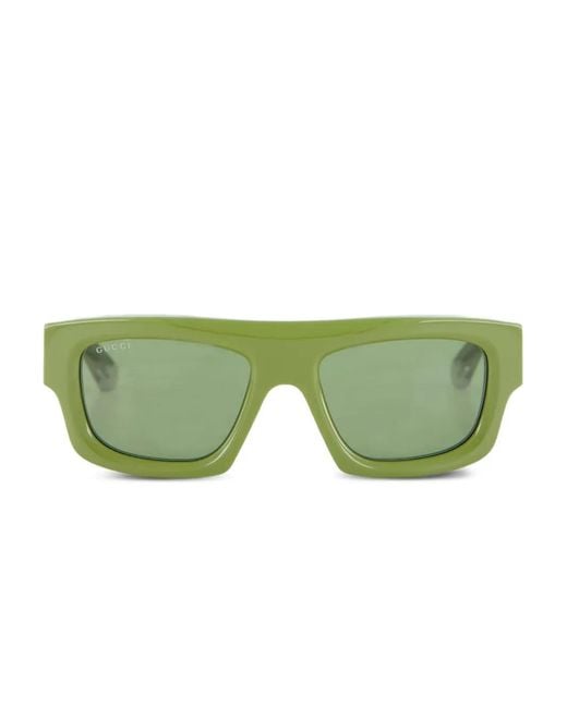Gucci Green Rectangular-Frame Sunglasses for men