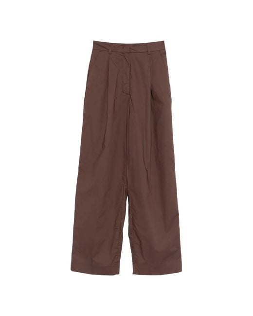 Thelatest Brown Axel Pleated Trousers