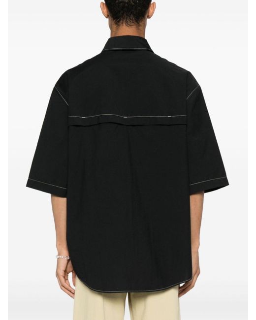 Chemise à coutures contrastantes Lemaire pour homme en coloris Black