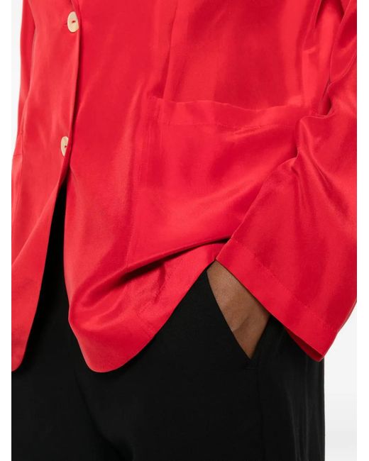 P.A.R.O.S.H. Red Saxon Button Patch-Pocket Blazer