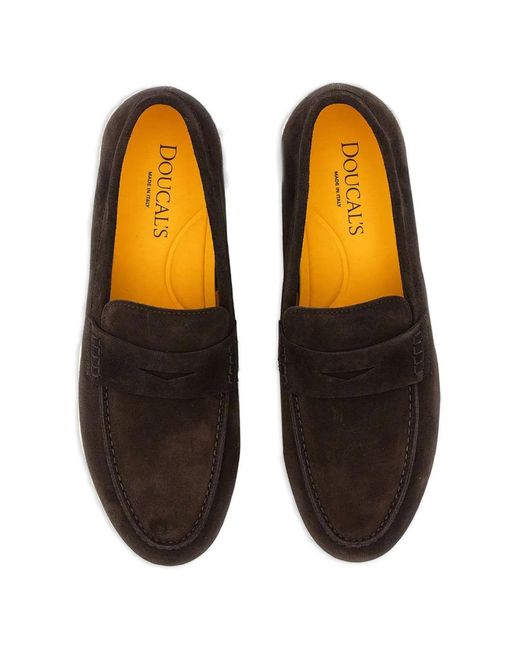 Doucal's White Penny Apron Leather Loafers for men