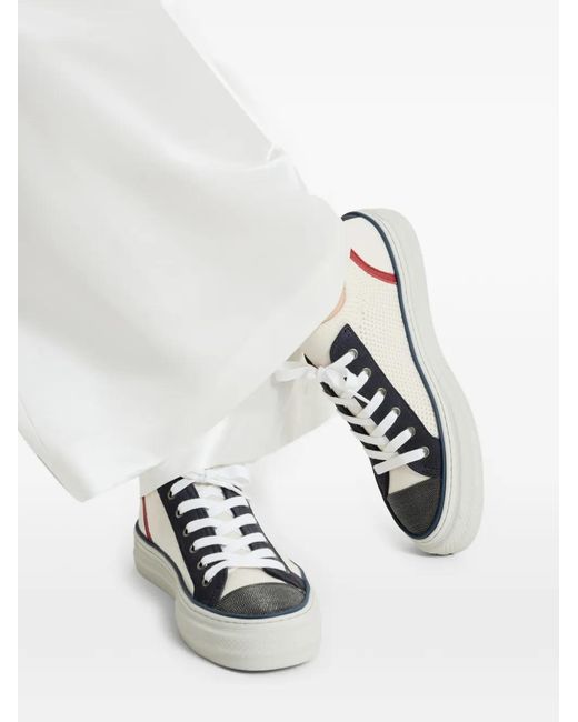 Brunello Cucinelli White Canvas Sneakers